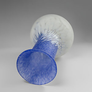 Kosta Boda Monica Backstrom blue and white glass vase